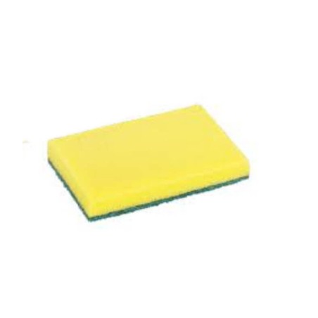FIBRA VERDE CON ESPONJA 10X15CM (6UDS) BY