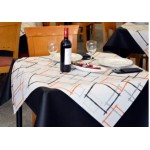 MANTEL 100X100 MARCOS NEGRO - NARANJA (400U)