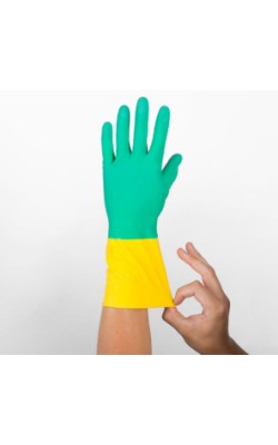 GUANTE FLOCADO BICOLOR T/G (12UDS)