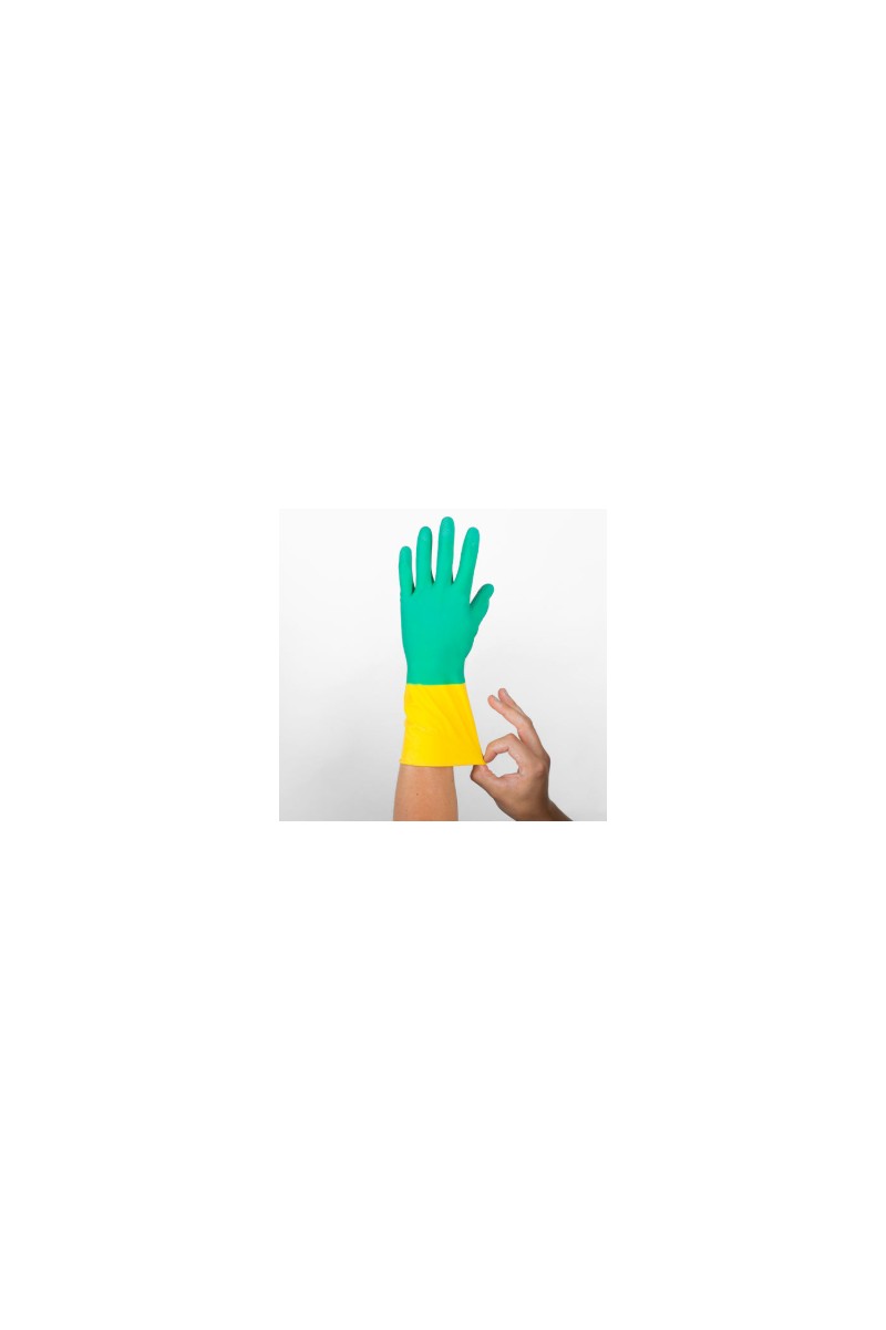 GUANTE FLOCADO BICOLOR T/M (12UDS)