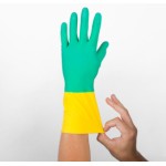 GUANTE FLOCADO BICOLOR T/M (12UDS)