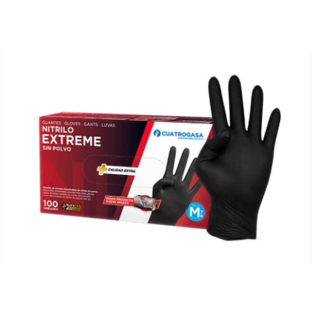 GUANTE NITRILO NEGRO EXTREME T/M (100U)