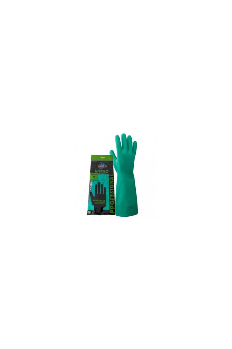 GUANTE NITRILO VERDE FLOCADO LUNA T/EXTR