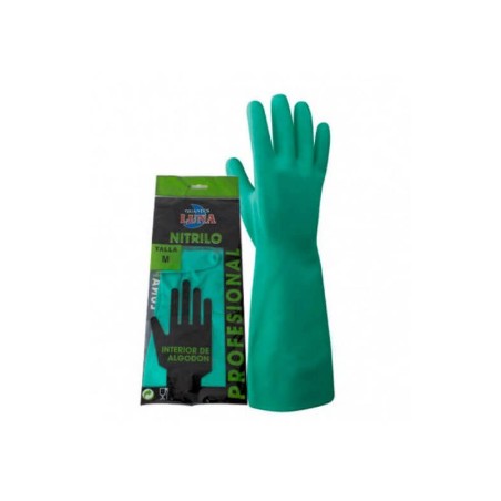 GUANTE NITRILO VERDE FLOCADO LUNA T/G