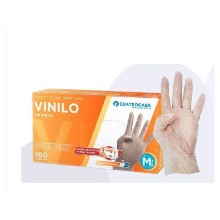 GUANTE VINILO SIN POLVO T/M (100UDS)