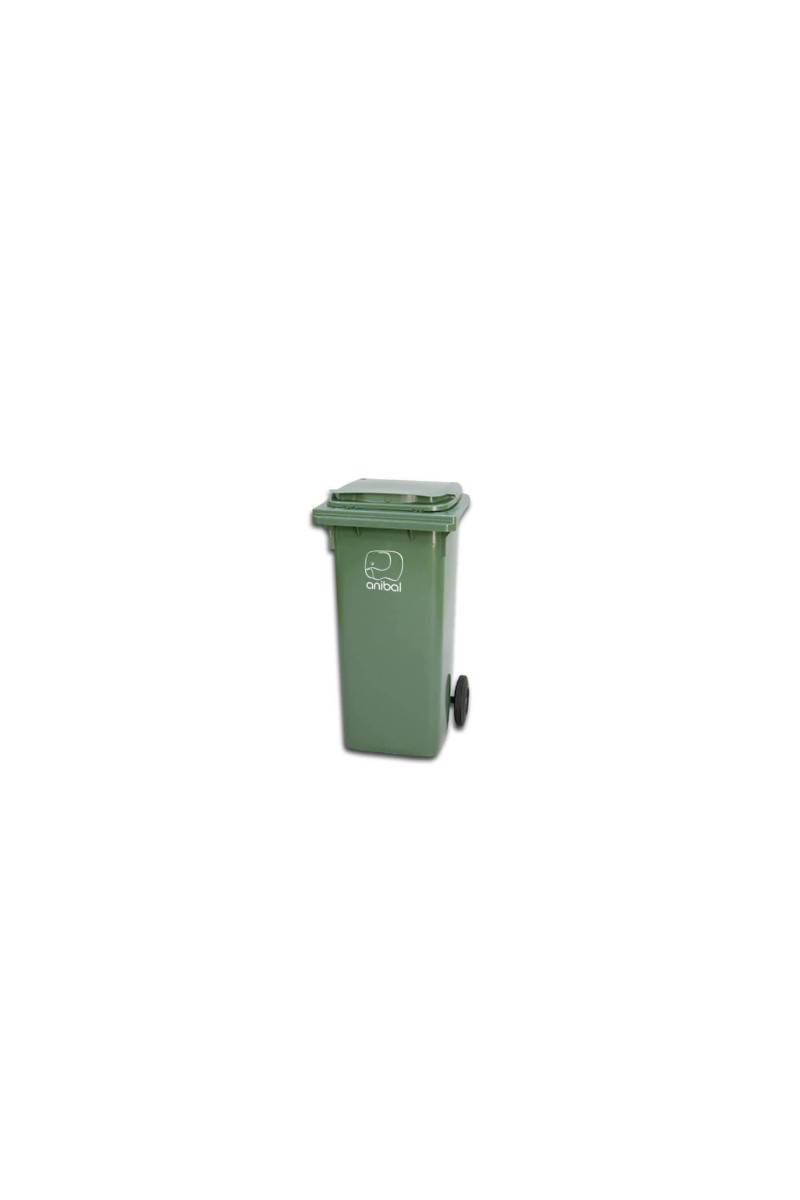CONTENEDOR VERDE 120L C/RUEDAS Y PEDAL JD