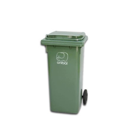 CONTENEDOR VERDE 120L C/RUEDAS Y PEDAL JD