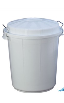 CUBO CON TAPA 100L BLANCO