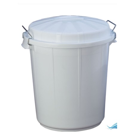 CUBO CON TAPA 100L BLANCO