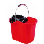 CUBO OVALADO C/ESCURRID ASA METAL ROJO 16L MY