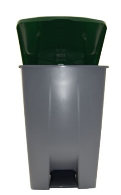 CUBO PEDAL 60L C/RUEDAS GRIS-T/VERDE