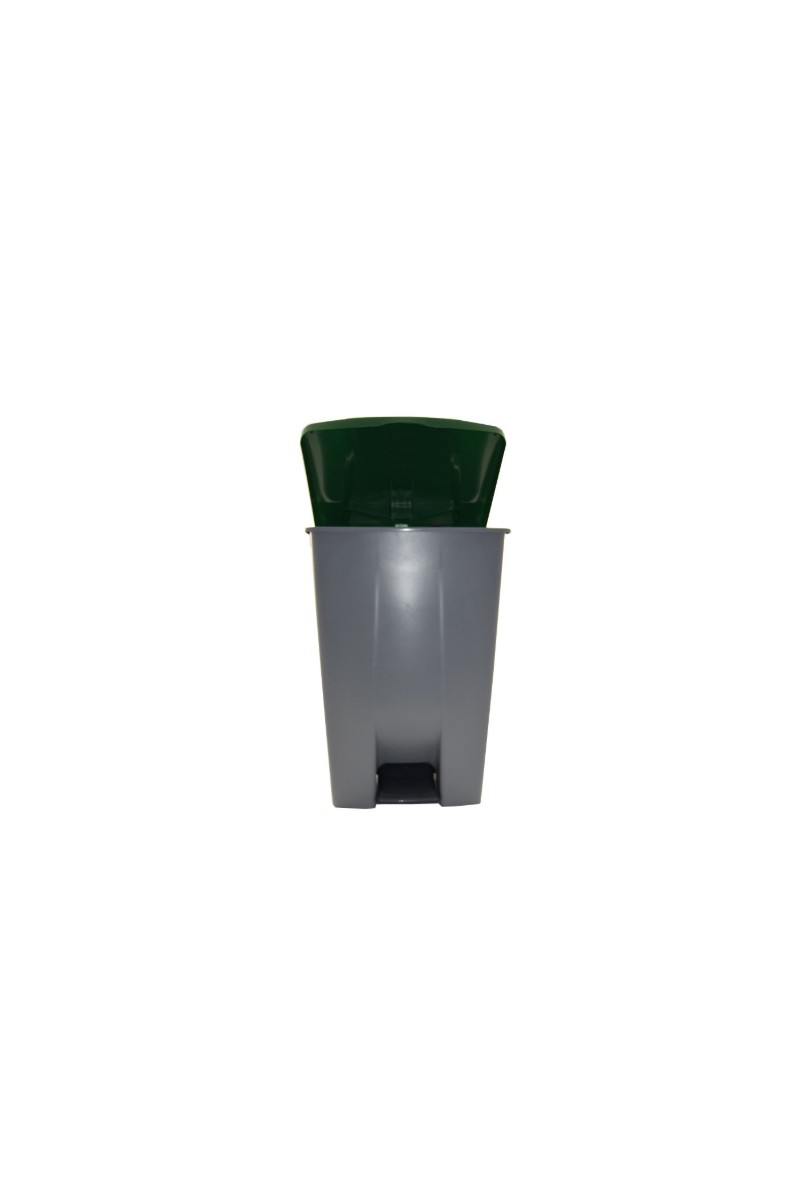 CUBO PEDAL 80L C/RUEDAS GRIS-T/VERDE