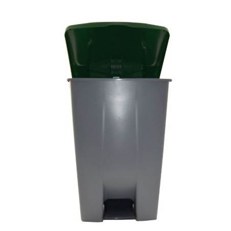 CUBO PEDAL 80L C/RUEDAS GRIS-T/VERDE