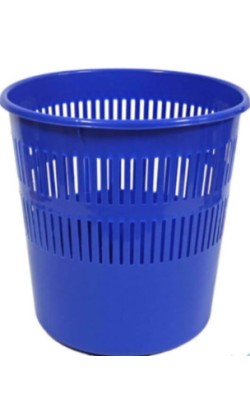 PAPELERA OFICINA 16L REJILLA PLASTICO AZUL
