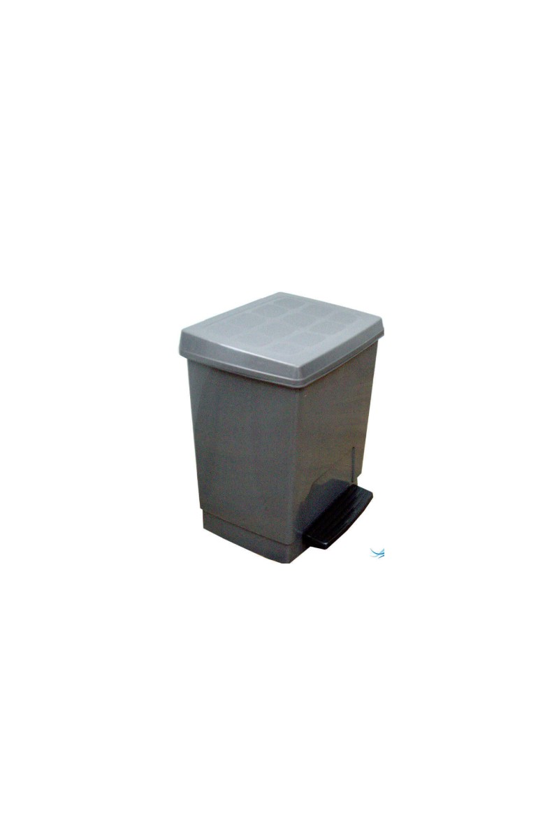 PAPELERA PEDAL ABS GRIS METALICO 23L