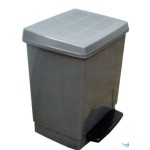 PAPELERA PEDAL ABS GRIS METALICO 23L