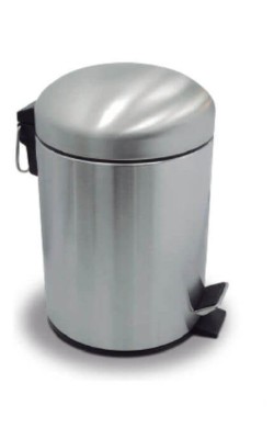 PAPELERA PEDAL ACERO INOX 5L C/CUBO LT