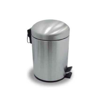 PAPELERA PEDAL ACERO INOX 5L C/CUBO LT