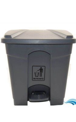 PAPELERA PEDAL PVC GRIS 30L