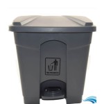 PAPELERA PEDAL PVC GRIS 60L