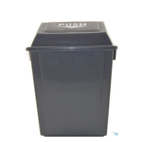 PAPELERA PVC GRIS TAPA BASCULANTE 60L