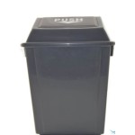 PAPELERA PVC GRIS TAPA BASCULANTE 60L