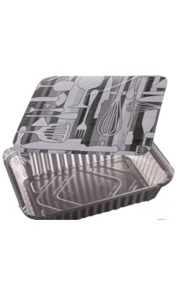 ENVASE ALUMINIO+TAPA RECTANGULAR E-650 (100U)