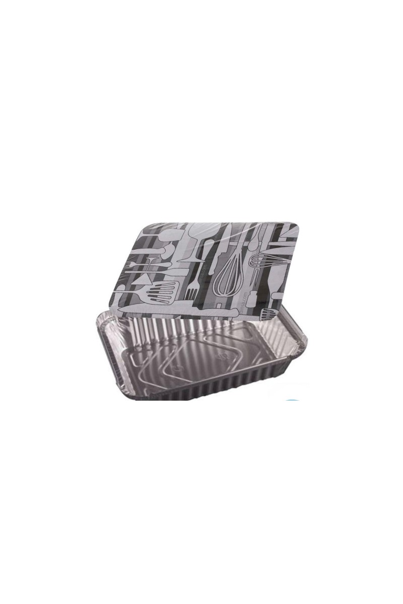 ENVASE ALUMINIO+TAPA RECTANGULAR E-650 (100U)