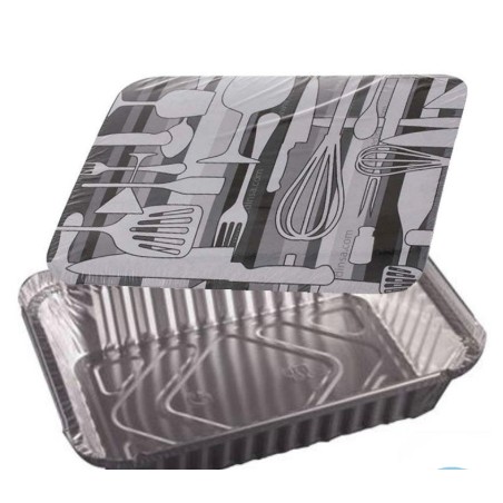 ENVASE ALUMINIO+TAPA RECTANGULAR E-650 (100U)