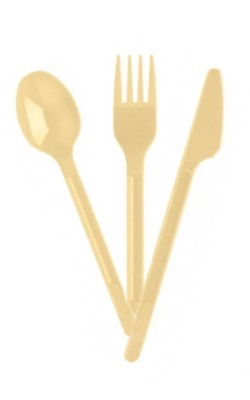TENEDOR CREMA PS REUTILIZABLE 16.7CM (100UD)