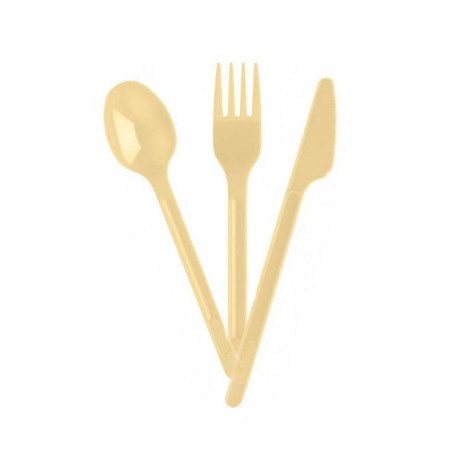 TENEDOR CREMA PS REUTILIZABLE 16.7CM (100UD)