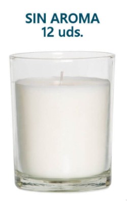 VELA VASO CRISTAL CILINDR GRANDE S/OLOR (12U)